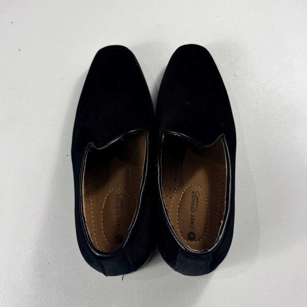 Easy Strider Boys Black Velvet‎ Loafers Smoking Slippers Size 4 Style 110